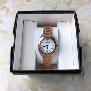 Emporio Armani AR11038 Ladies Watch Gamma Stainless Steel Band Rose-Tone 28 mm